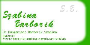 szabina barborik business card